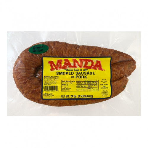Sausage Manda Smoked Pork Green Onion Sausage 24oz 029